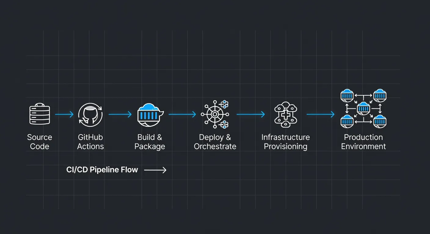 Schéma d'un pipeline DevOps complet avec Docker Kubernetes et Terraform