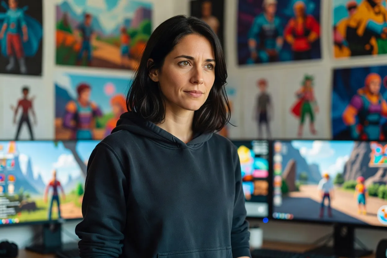 Marion Lefèvre, développeuse gameplay senior, dans un studio de jeux vidéo à Lyon